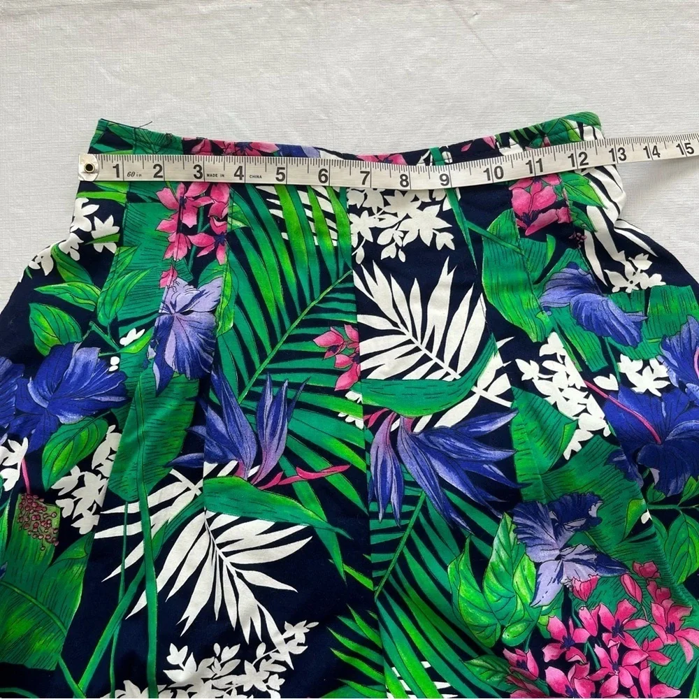 Vtg Byer California High Rise Floral Pleated Culottes Shorts